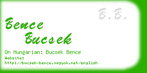 bence bucsek business card